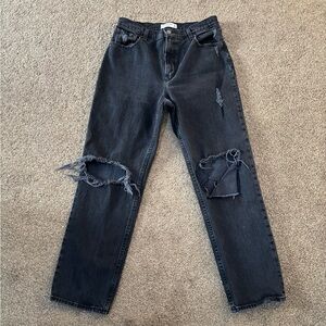 Abercrombie & Fitch Black High-Rise Straight Jeans
